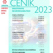 Ceník ergoterapie a neurorehabilitace 2023 v centrech Sarema Liberec, Brno a Zlín